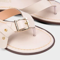 Rasteira Gabriela Tira Com Fívela Off White