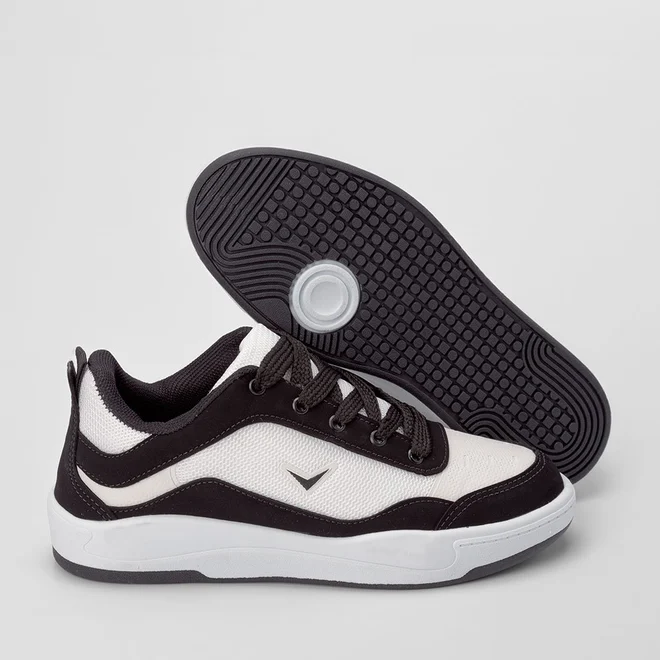 Tênis Vertus Street Masculino Nobuck Branco & Preto