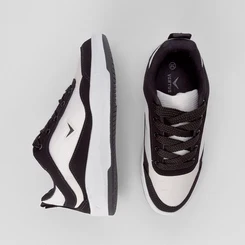 Tênis Vertus Street Masculino Nobuck Branco & Preto