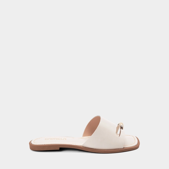 Rasteira Gabriela Enfeite Dedo Bold Off White
