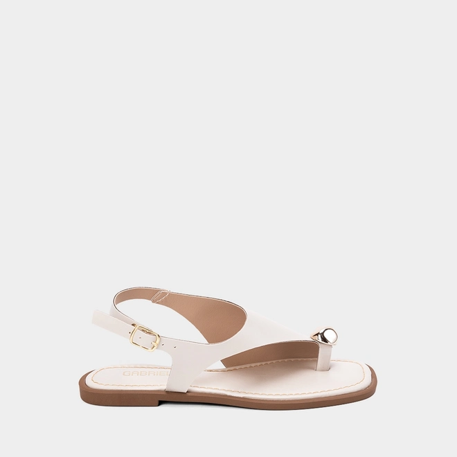 Sandália Rasteira Gabriela Enfeite Bold Off White
