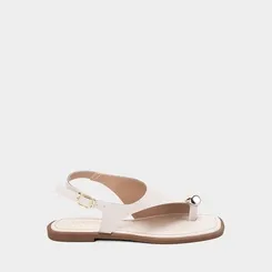 Sandália Rasteira Gabriela Enfeite Bold Off White