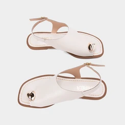 Sandália Rasteira Gabriela Enfeite Bold Off White
