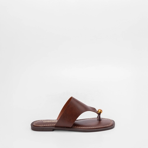Rasteira de Dedo Gabriela Enfeite Bold Marrom
