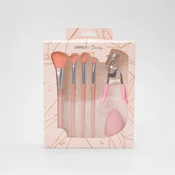 Kit Maquiagem Gabriela Beauty Pincéis & Curvex Rosa
