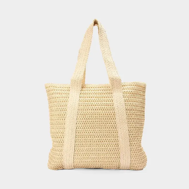 Bolsa De Praia Gabriela Ráfia Marfim