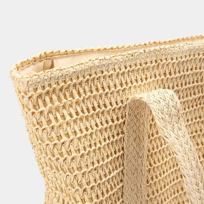 Bolsa De Praia Gabriela Ráfia Marfim