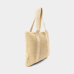 Bolsa De Praia Gabriela Ráfia Marfim