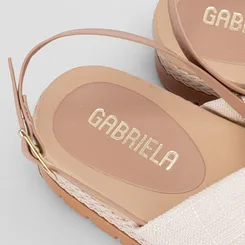 Sandália Gabriela Flatform Tratorada Nó Linho Off-White