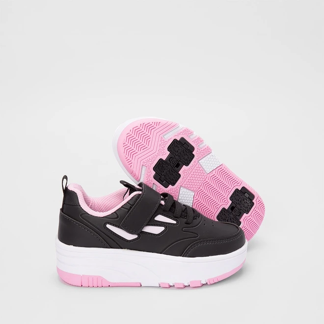 Tenis Infantil Vertus Rodinha Skatenis Rosa & Preto