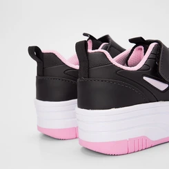 Tenis Infantil Vertus Rodinha Skatenis Rosa & Preto