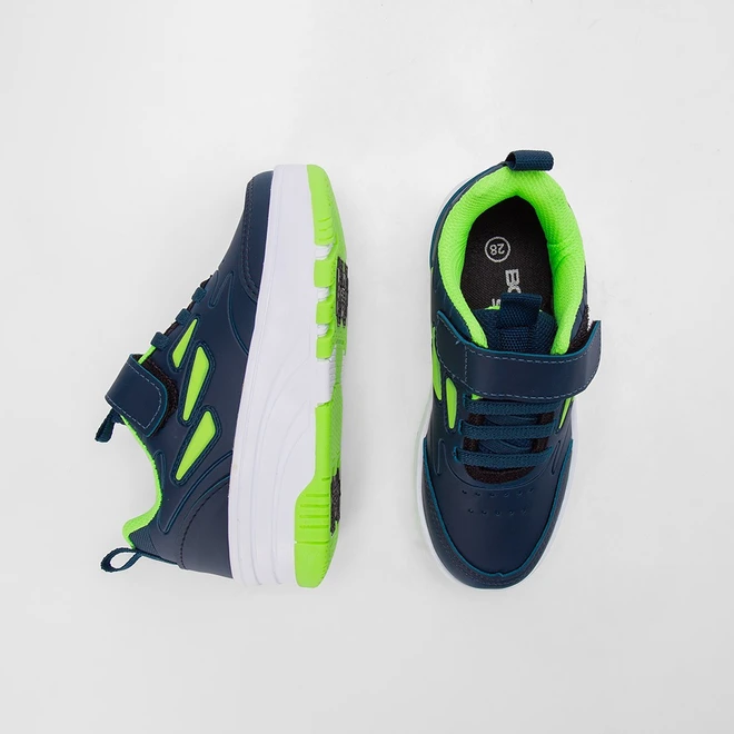 Tenis Infantil Vertus Rodinha Skatenis Verde & Azul
