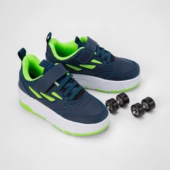 Tenis Infantil Vertus Rodinha Skatenis Verde & Azul