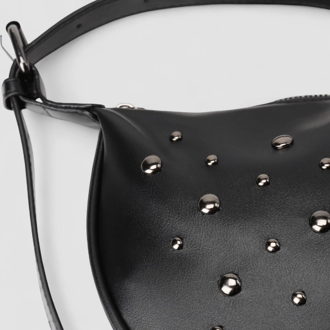 Bolsa Baguete Transversal Gabriela Esferas Preto