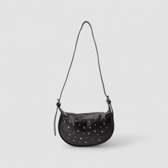 Bolsa Baguete Transversal Gabriela Esferas Preto
