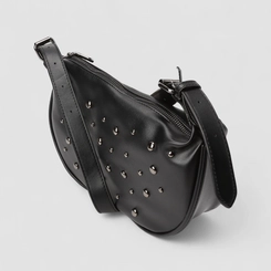 Bolsa Baguete Transversal Gabriela Esferas Preto