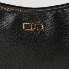 Bolsa Baguete Gabriela Pequena Transversal Texturizada Preto