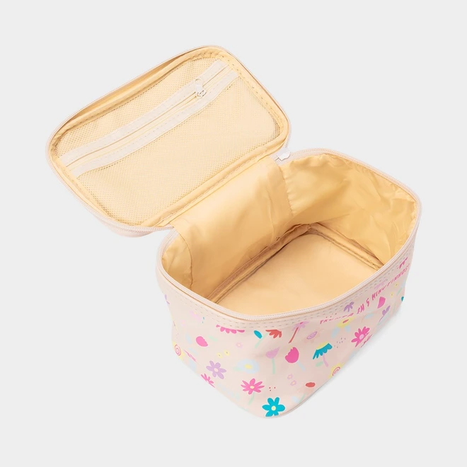 Necessaire Qualis Estampa Pronta Em 5 Minutinhos Flores Bege