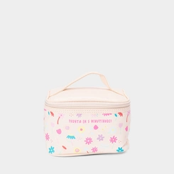 Necessaire Qualis Estampa Pronta Em 5 Minutinhos Flores Bege