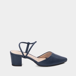 Scarpin Slingback Feminino Penélope Salto Bloco Marinho