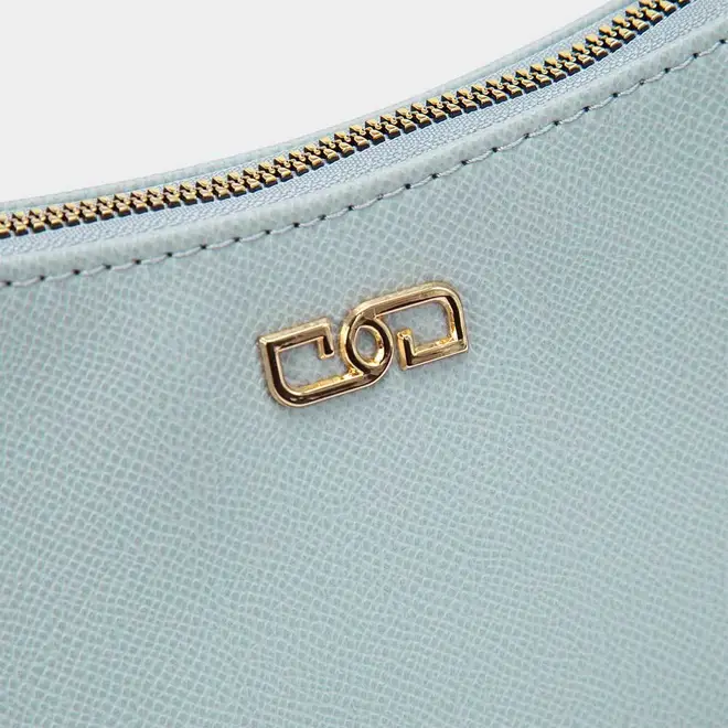 Bolsa Baguete Gabriela Pequena Transversal Texturizada Azul