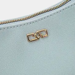 Bolsa Baguete Gabriela Pequena Transversal Texturizada Azul