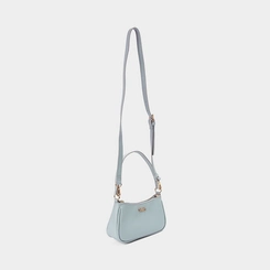 Bolsa Baguete Gabriela Pequena Transversal Texturizada Azul