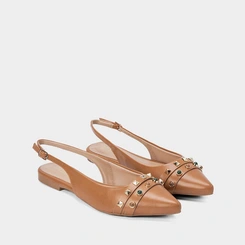 Sapatilha Slingback Gabriela Pedraria Caramelo