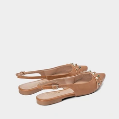 Sapatilha Slingback Gabriela Pedraria Caramelo