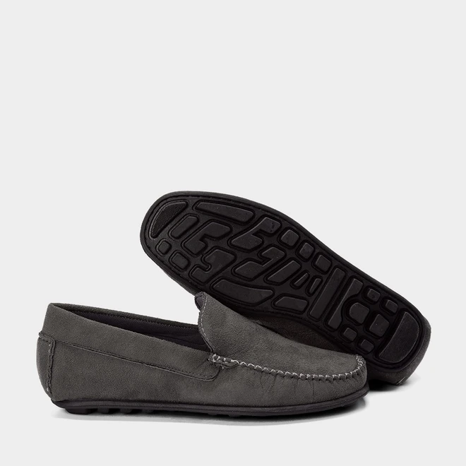 Mocassim Masculino Woche Camurça Cinza