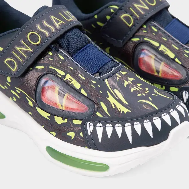 Tênis Casual Infantil Vertus Dinossauro Led Marinho