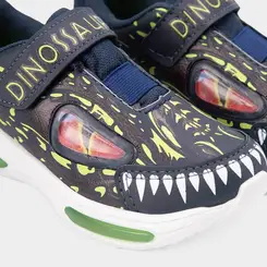 Tênis Casual Infantil Vertus Dinossauro Led Marinho