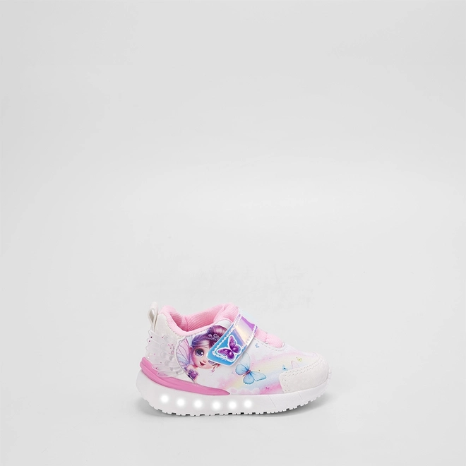 Tênis Casual Bebê Gabrielinha Contato Holográfico Led Branco