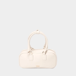 Bolsa Baú Gabriela Pequena Detalhe Tira Botão Off White