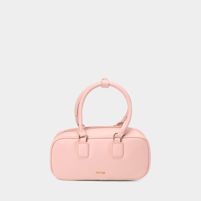 Bolsa Baú Gabriela Pequena Detalhe Tira Botão Rosa