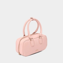 Bolsa Baú Gabriela Pequena Detalhe Tira Botão Rosa