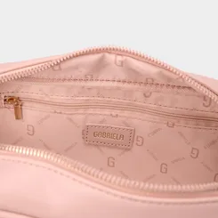 Bolsa Baú Gabriela Pequena Detalhe Tira Botão Rosa