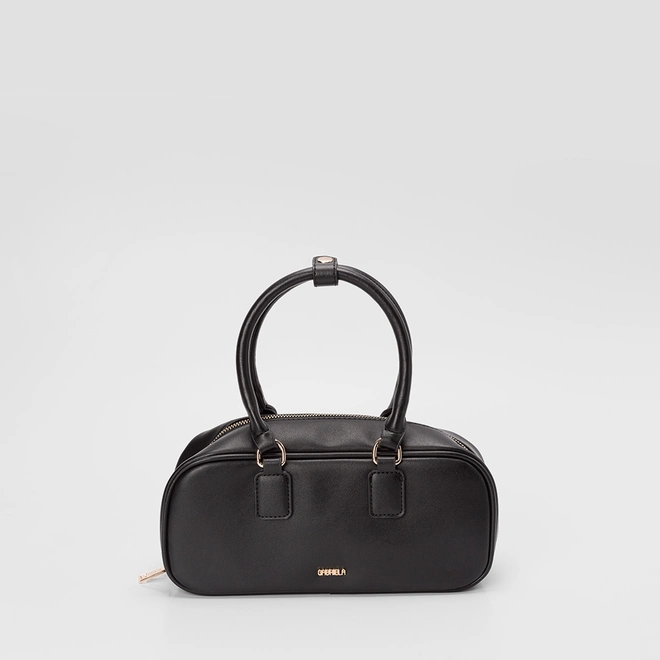 Bolsa Baú Gabriela Pequena Detalhe Tira Botão Preto
