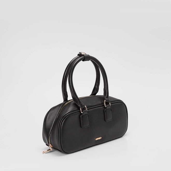 Bolsa Baú Gabriela Pequena Detalhe Tira Botão Preto
