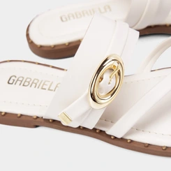 Rasteira de Dedo Feminina Gabriela Fivela Off White