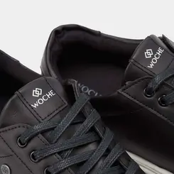 Tênis Casual Masculino Woche Preto & Branco