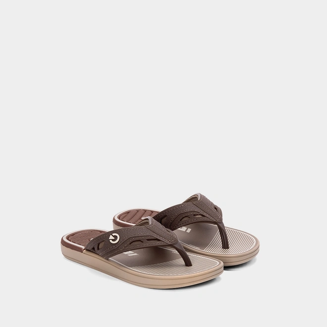 Chinelo Cartago Infantil Tiras Recortes Marrom