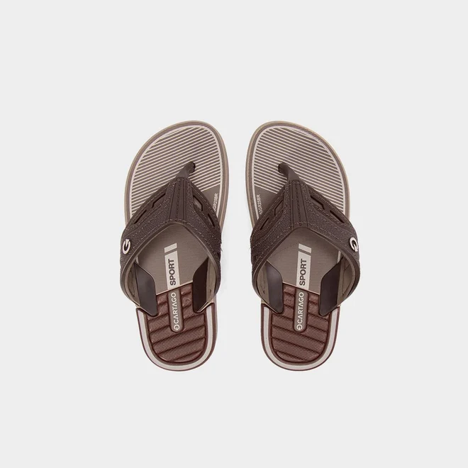 Chinelo Cartago Infantil Tiras Recortes Marrom