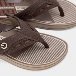 Chinelo Cartago Infantil Tiras Recortes Marrom