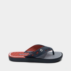 Chinelo Cartago Masculino Tiras Recortes Azul e Vermelho