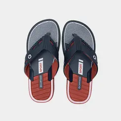 Chinelo Cartago Masculino Tiras Recortes Azul e Vermelho