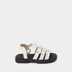 Sandália Aranha Molekinha Tratorada Ilhós Off White
