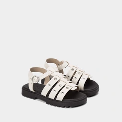Sandália Aranha Molekinha Tratorada Ilhós Off White