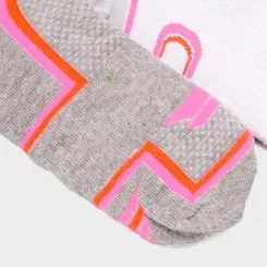 Kit Meia STZ Cano Curto 2 Pares Cinza Detalhe Neon 34-38