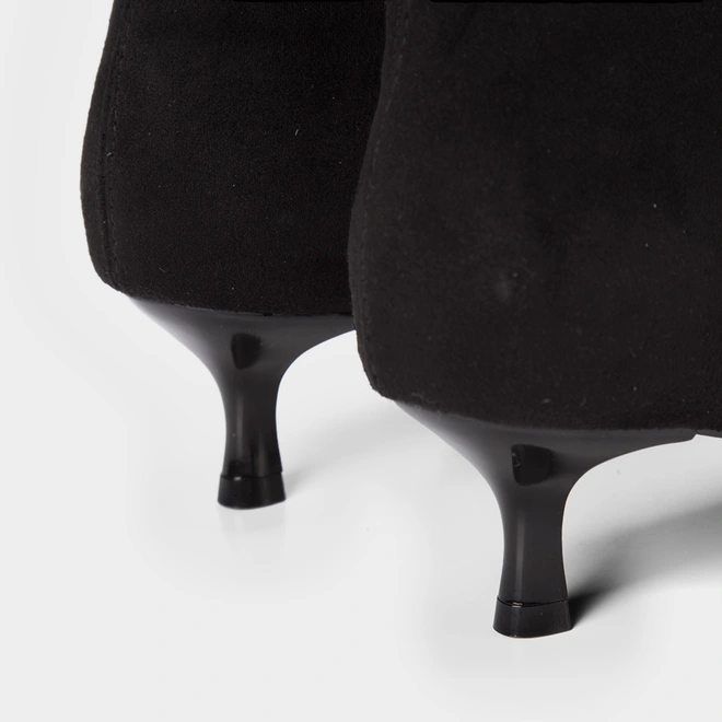 Ankle Boot Gabriela Salto Médio Drapeado Preto